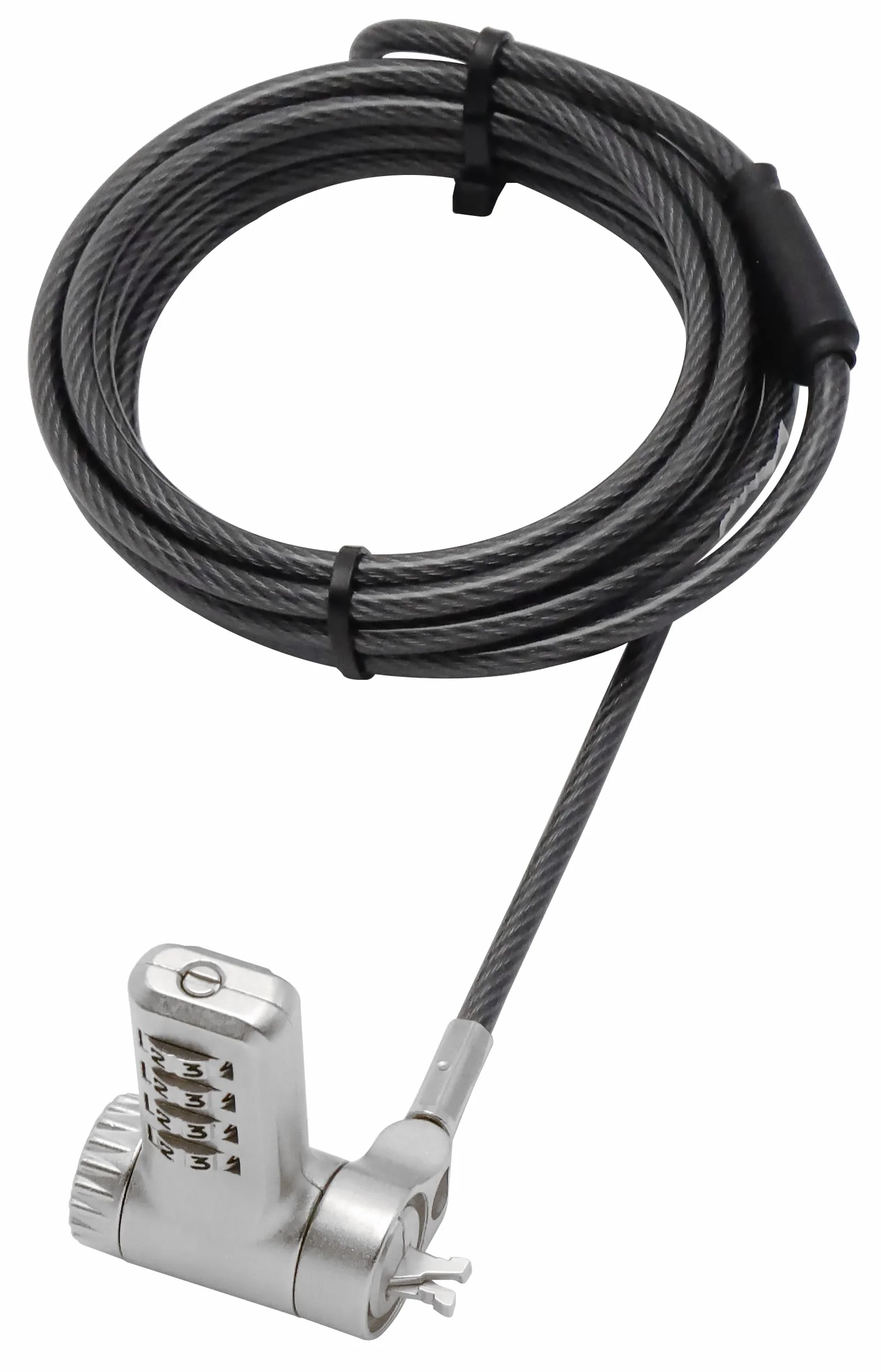 Techly 368093 Lucchetto con Sistema di Sicurezza Universale a Combinazione per Notebook Grigio