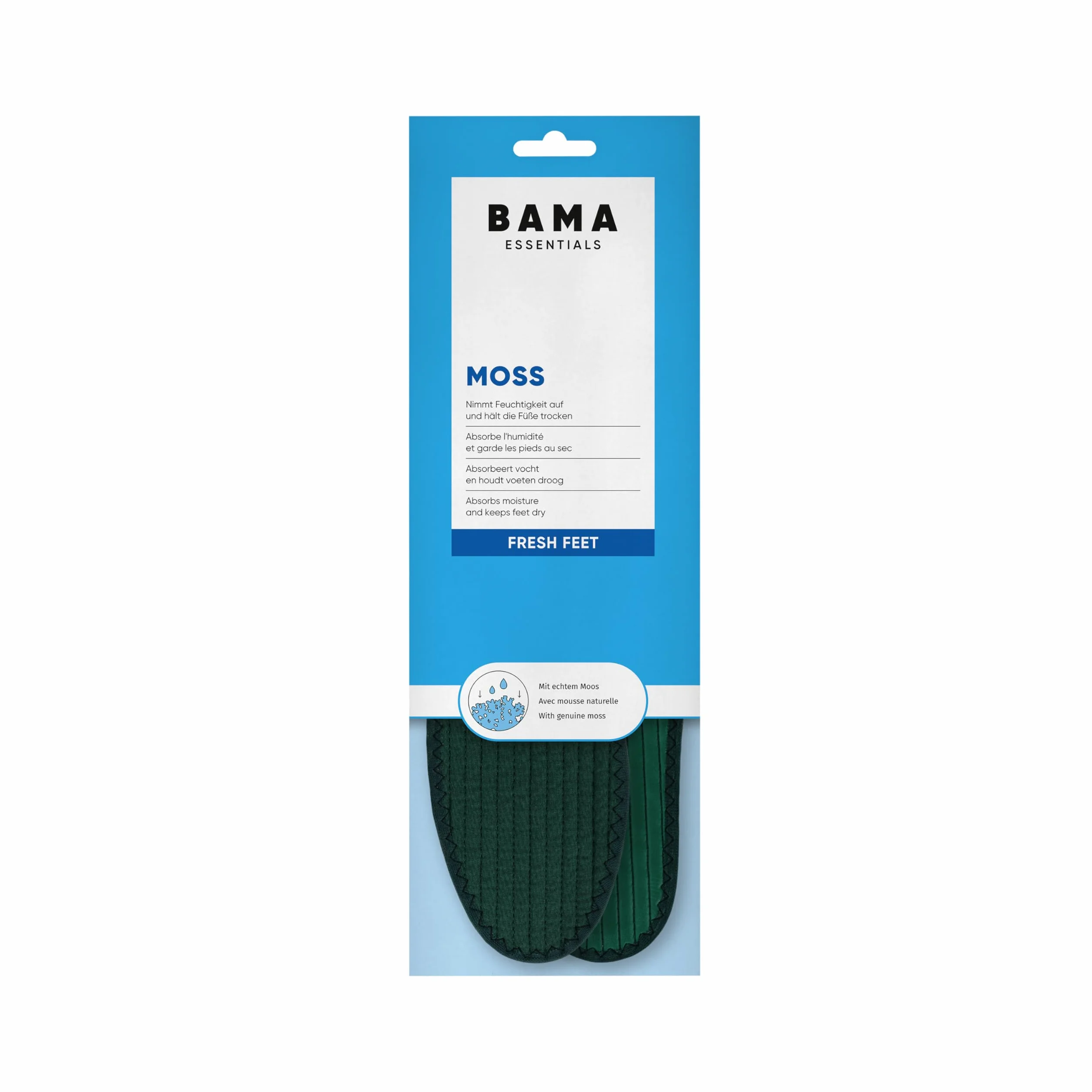 Bama Solette Moss con Anima in Vero Muschio - Suole Assorbenti Umidità per Adulti 42/43 1 Paio