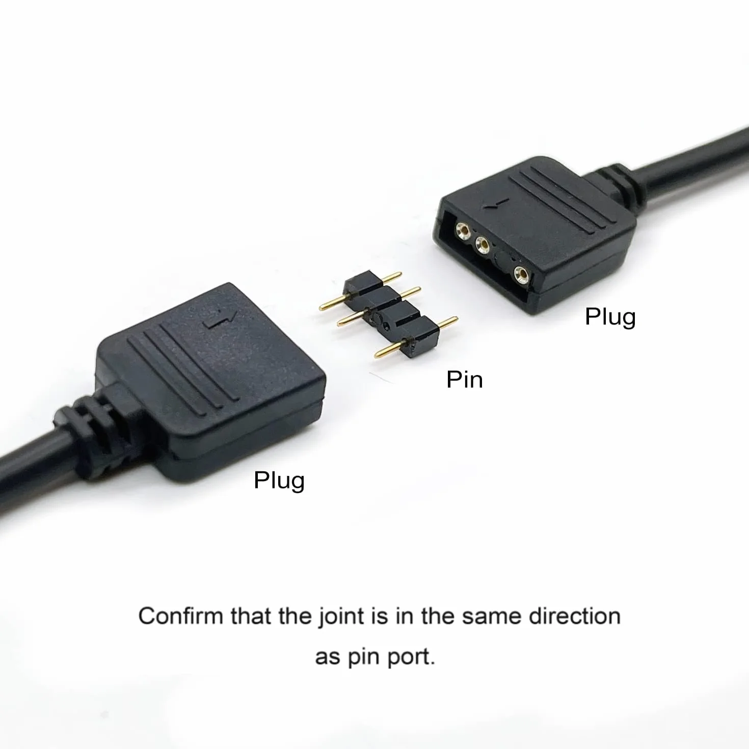 RUNCCI-YUN 5 pezzi 1 a 1 Cavo splitter ARGB di Estensione 5V 3 Pin Femmina a JST SM 3 Pin Maschio,ARGB Prolunga Ventola Cavo per ventole RGB, strisce LED(nero)