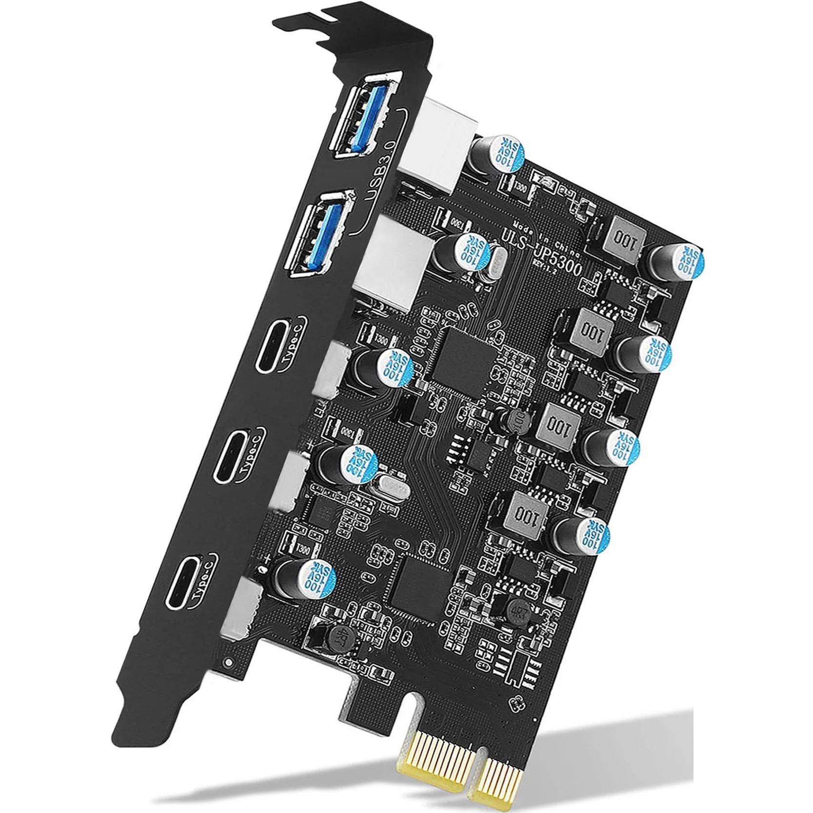 Scheda PCI Express USB 3.0, 5 Porte (3x Type-C, 2x Type-A) 5 Gbps Scheda di Espansione per Windows e Mac