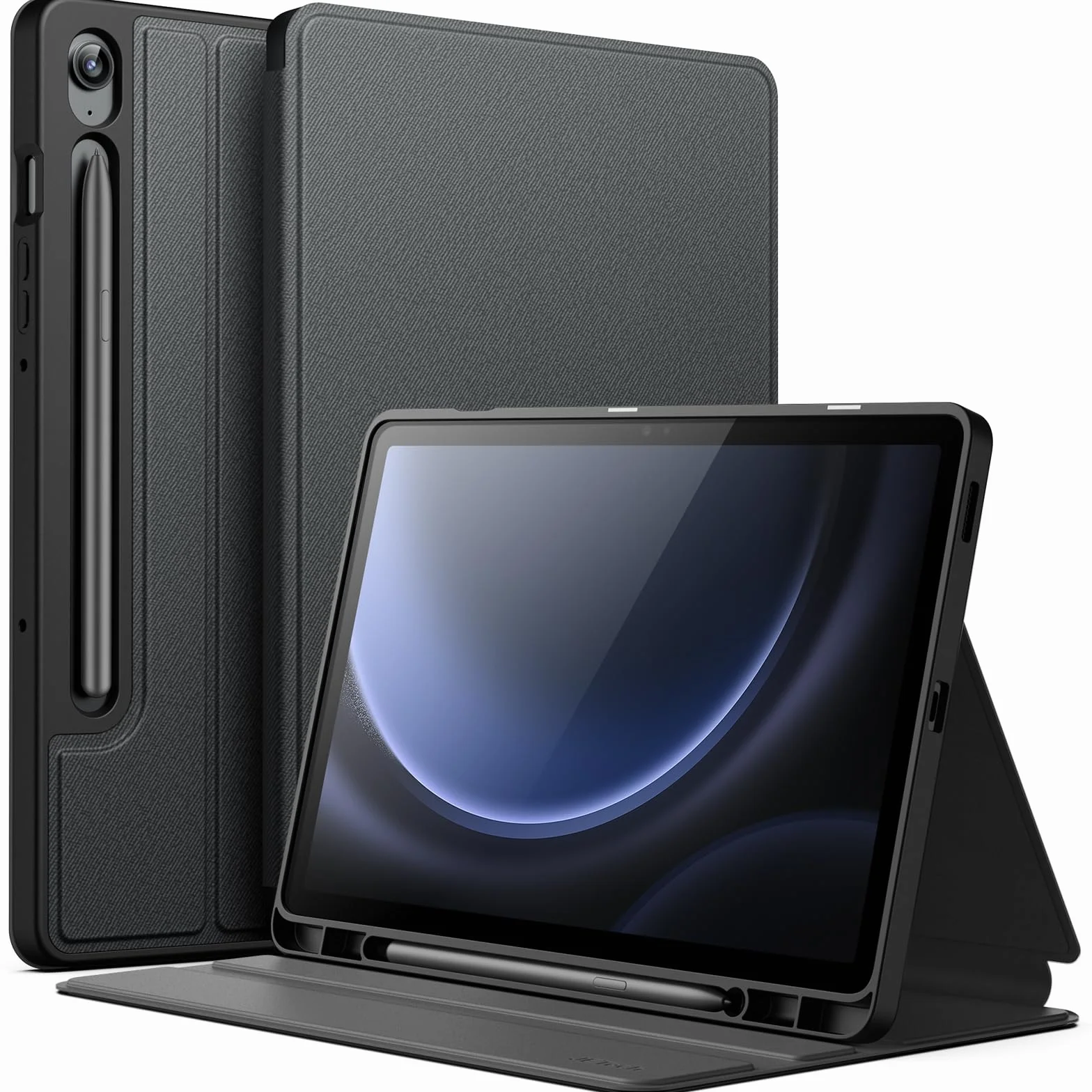 JETech Etui Samsung Galaxy Tab S10 Lite S10 FE S9 FE 10.9 Cali S Pen Holder Folio Stand Czarny