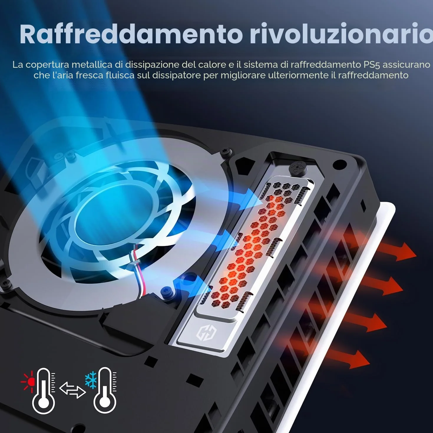 GRAUGEAR HeatPipe - Dissipatore di calore per M.2 NVMe SSD (2280), PS5 Pro, PS5 Slim, per PlayStation, con copertura antipolvere
