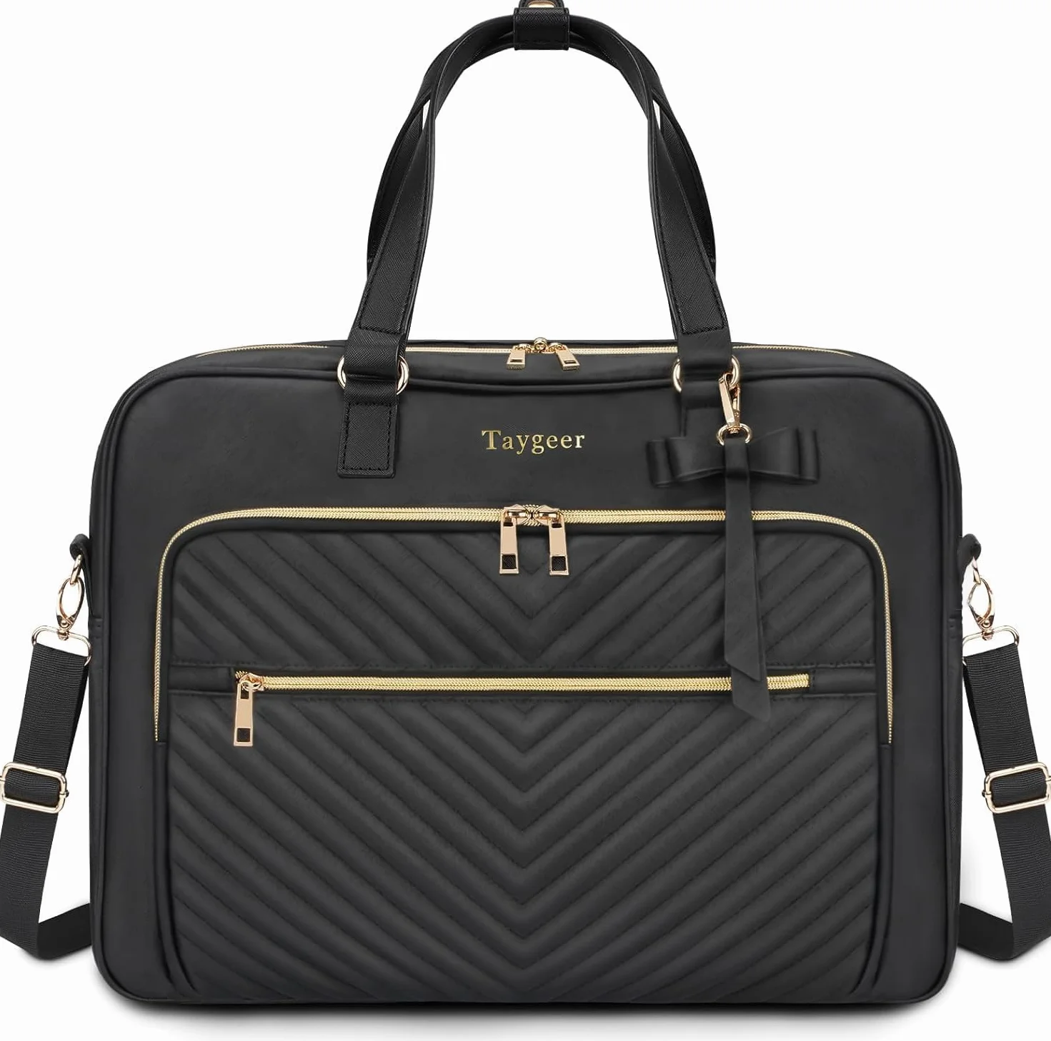 Taygeer Borsa Donna Porta PC 17.3 Pollici, Capiente Borsa Lavoro Donna con Porta USB, Borse Insegnante Impermeabile Borse a Tracolla per PC Elegante Messenger Bag per Ufficio, Università, Scuola, Nero | Valigetta impermeabile 3 in 1, grande capacità, con