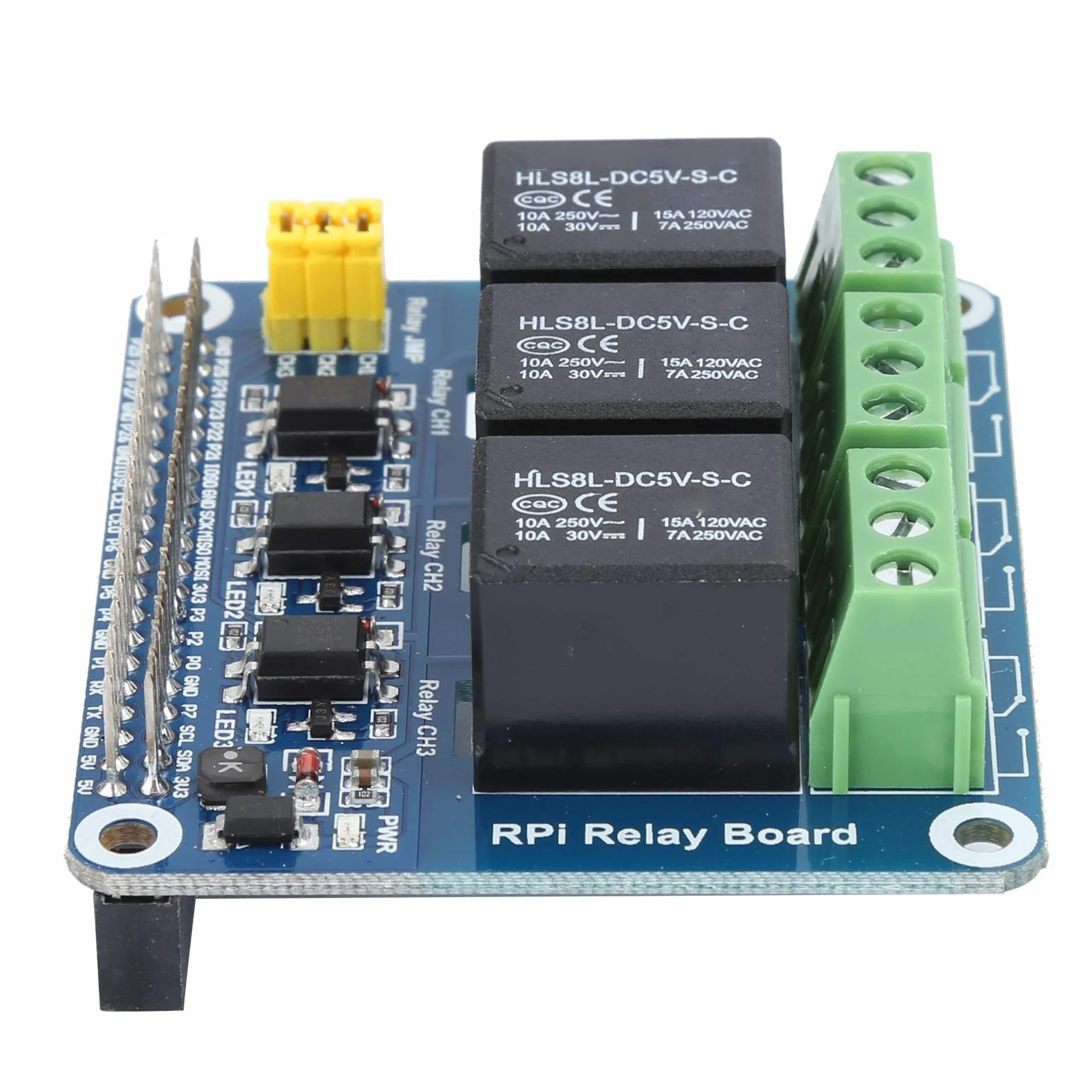 Modulo relè a 3 vie adatto per relè Raspberry Pi di alta qualità con indicatore luminoso a relè(Raspberry Pi 3 Relay)