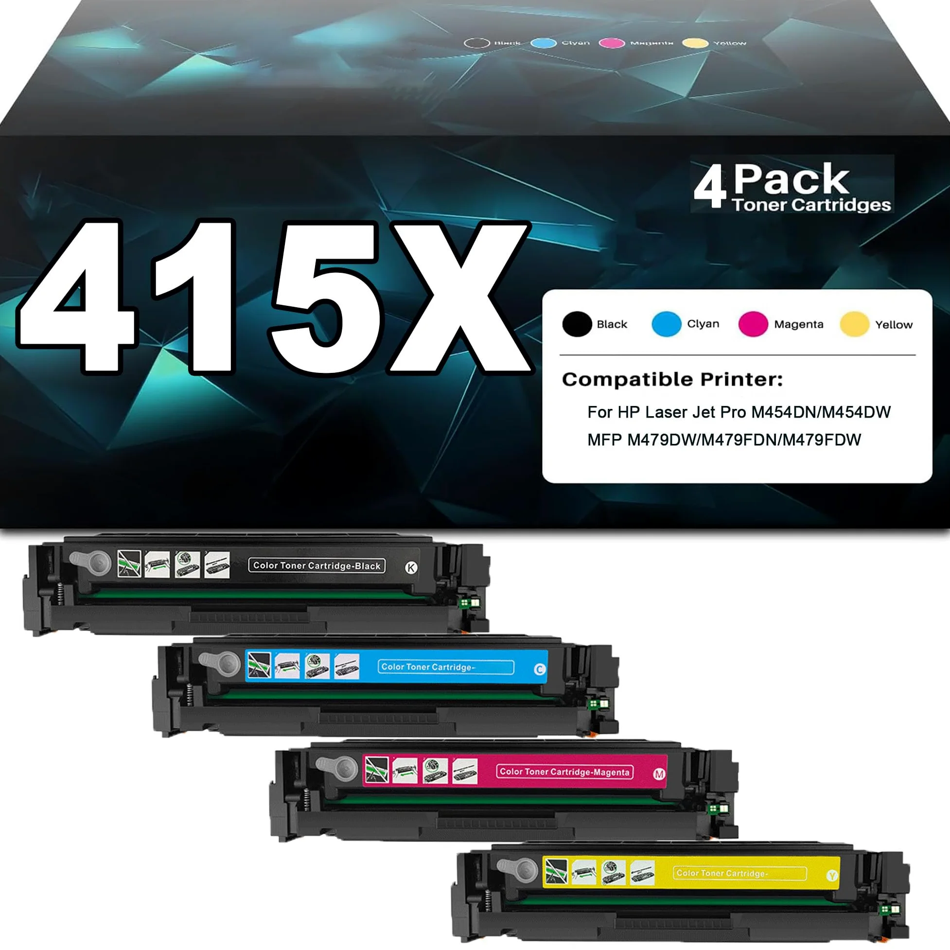 Cartuccia Toner Compatibile ad alta resa 415X sostituisce per HP 415X per stampanti multifunzione per HP LaserJet Pro M454DN/M454DW/MFP M479DW/M479FDN/M479FDW