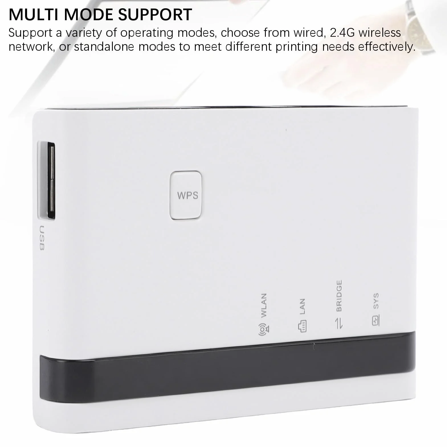 Tosuny Server di Stampa USB, Server di Stampa LAN Ethernet Wireless, Supporto 4 Stampanti, con Porta USB 2.0, Condivisione LAN Bridge 10/100 Mbps, Plug e Riproduzione per Wins 7 8 10 (white)