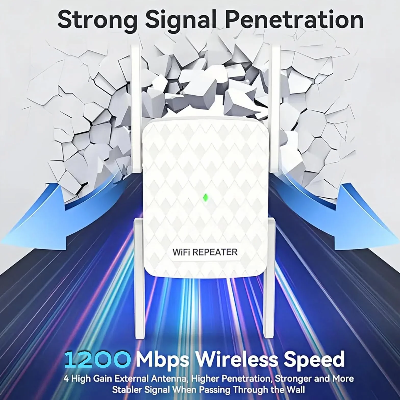 COOYA Extender WiFi Più Veloce nel 2026, Ripetitore Wireless Internet, Casa copre fino a 10.000 metri quadrati, 35 Dispositivi, Booster WiFi 1200Mbps Con Porte RJ45, Dual Band 2.4G/5G, 4 Antenne