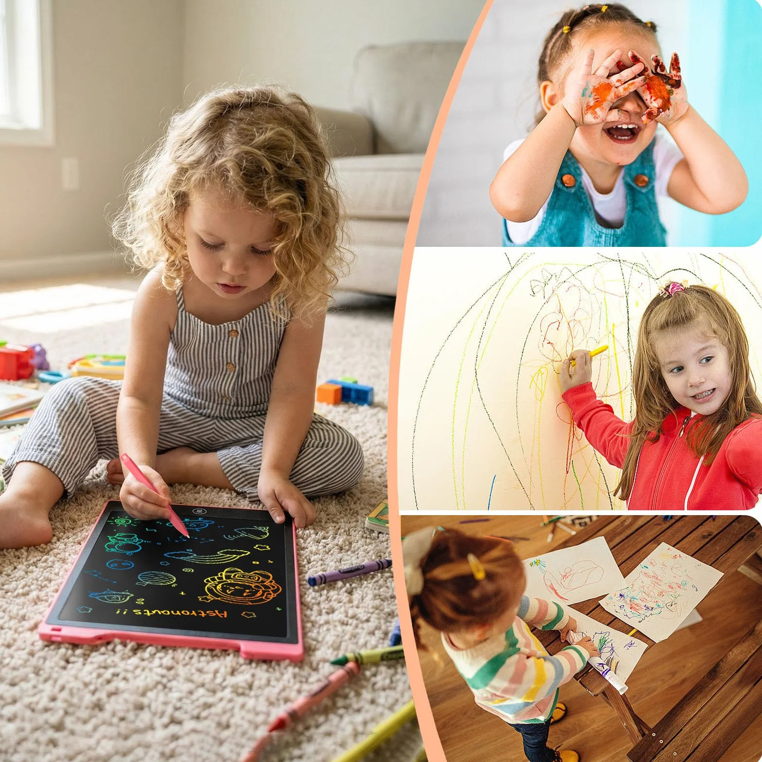 PINKCAT Calendario Avvento 2025 Natale Bambini Giochi Lavagnetta Cancellabile 12 Pollici Tavoletta Grafica LCD