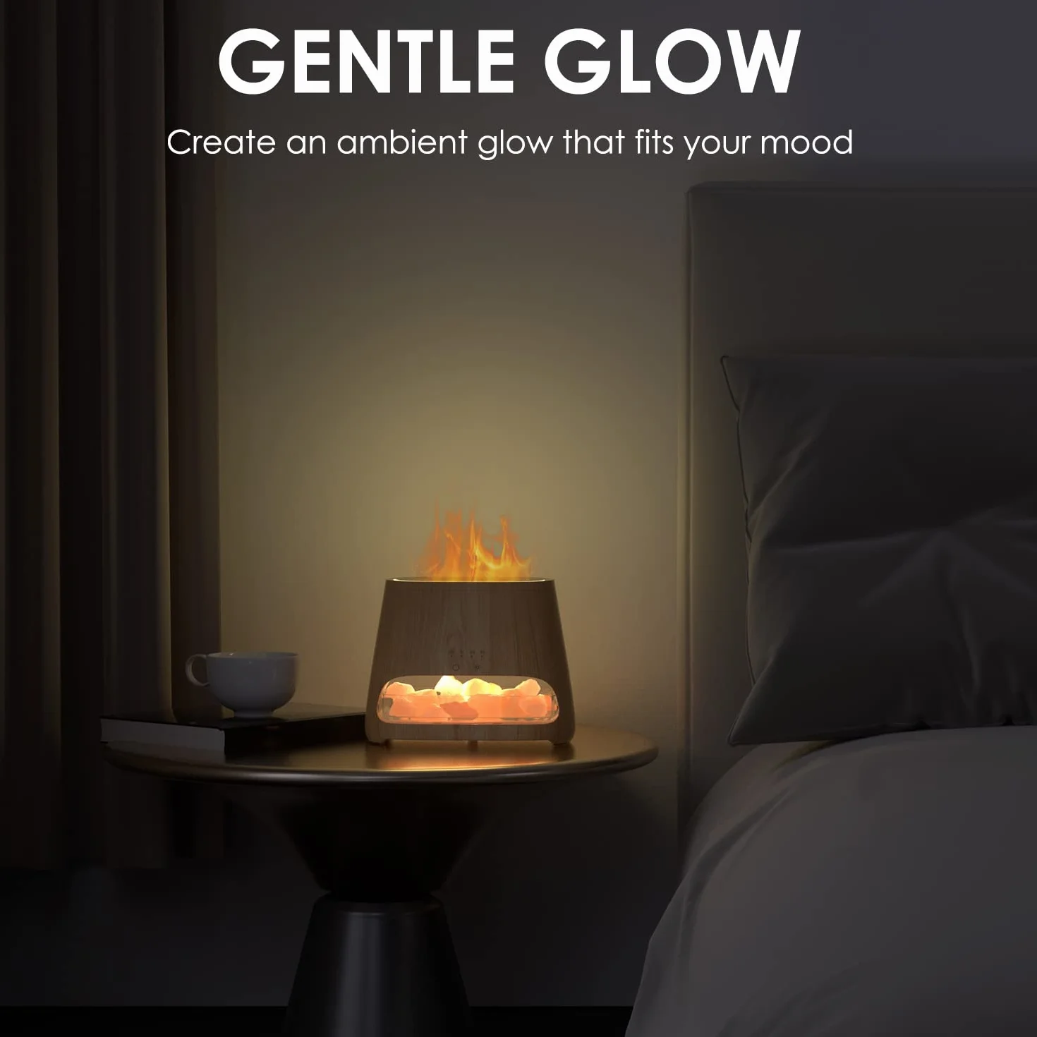 SALKING Dyfuzor olejków eterycznych 2w1 Lampka z solą himalajską, Aromaterapia ultradźwiękowa, Nawilżacz 150ml