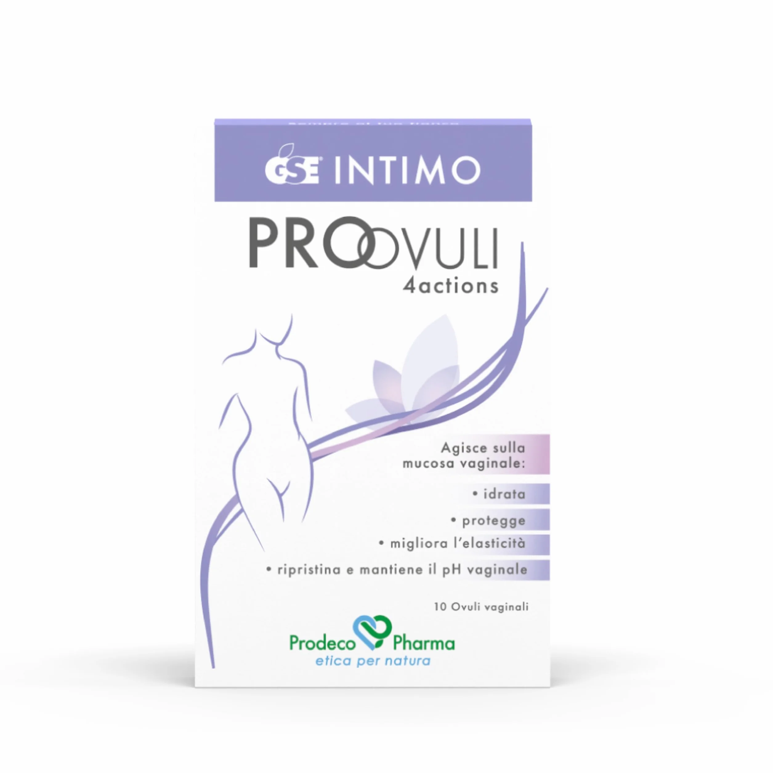 Prodeco Pharma GSE Intimo Pro-Ovuli 4actions 10 Ovuli Vaginali Lenitivi e Protettivi per Candida, Secchezza e Infezioni