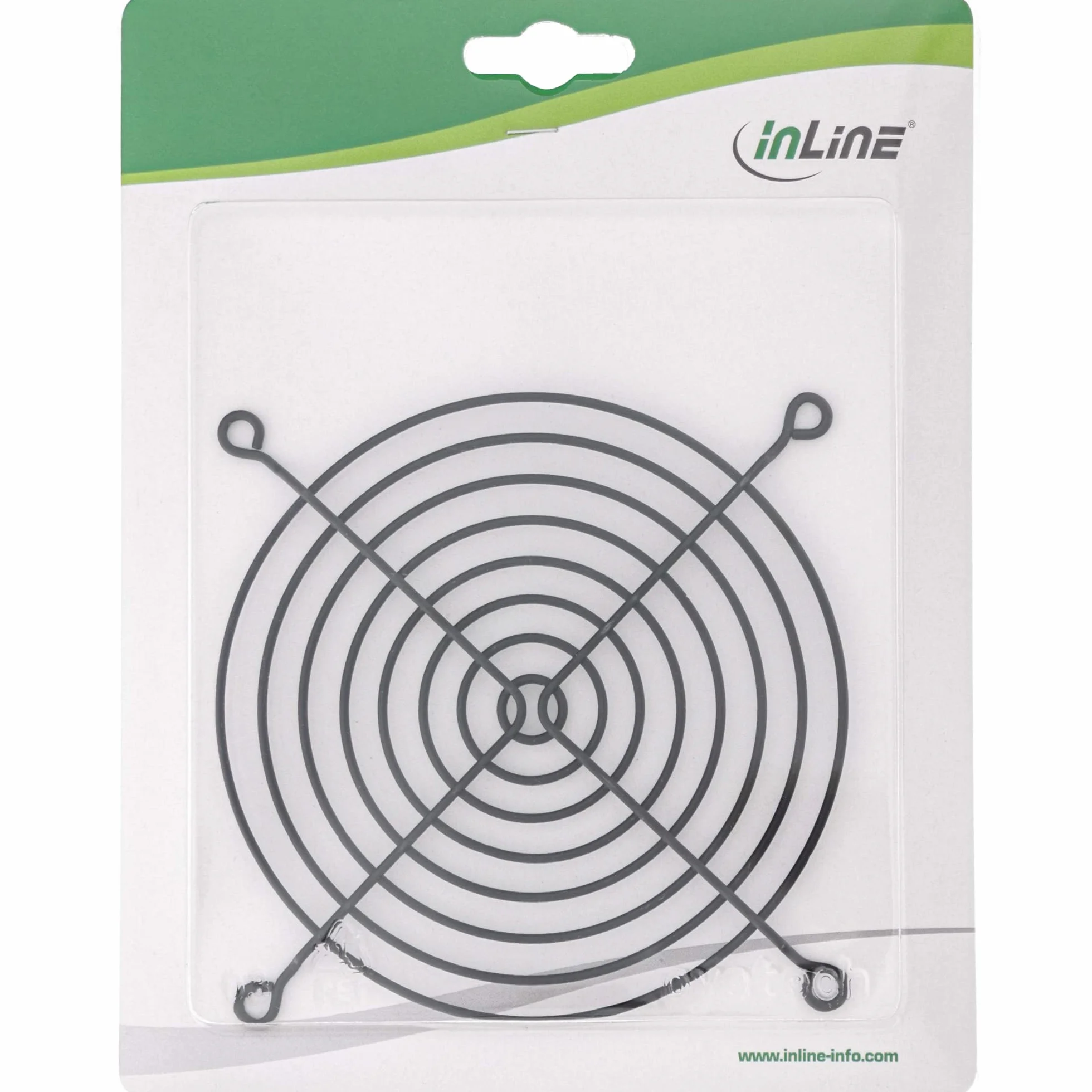 InLine 21571 Griglia per Ventola in Metallo, 120 x 120 mm, Nero (Confezione da 2)