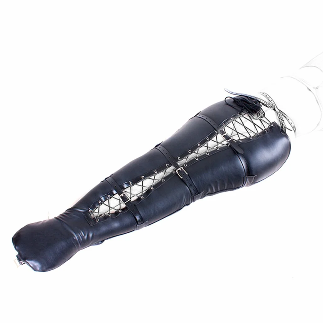SXOVO Sirena Coda Gambe Legato in Pelle Cinture Bondage Sistema Di Ritenuta SM Fetish Sex Toy (Nero)