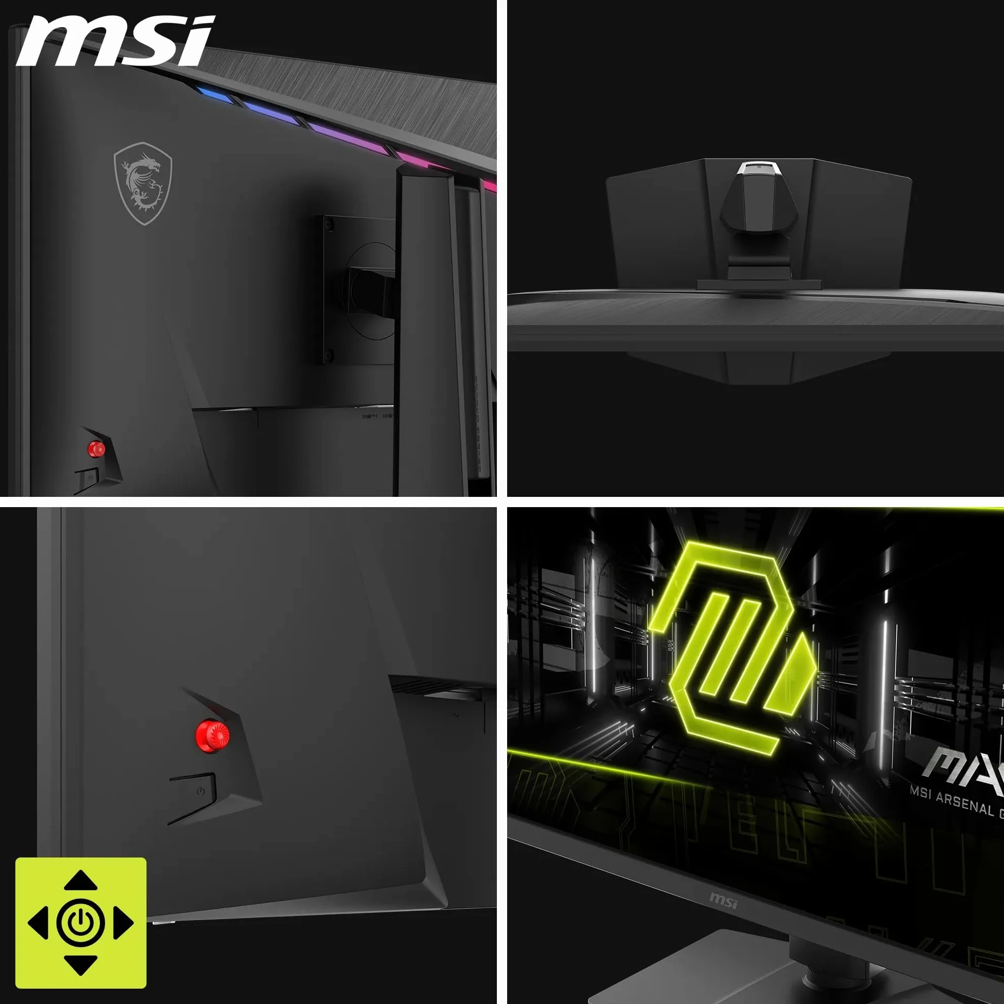 MSI MAG 272URDF E16, monitor gaming 27" 4K UHD (3840x2160), Rapid IPS, 0,5 ms, DisplayHDR 400, Eye Care, AI Vision, modalità duale, HDMI 2.1, DisplayPort 1.4a, supporto regolabile inclinazione/altezza