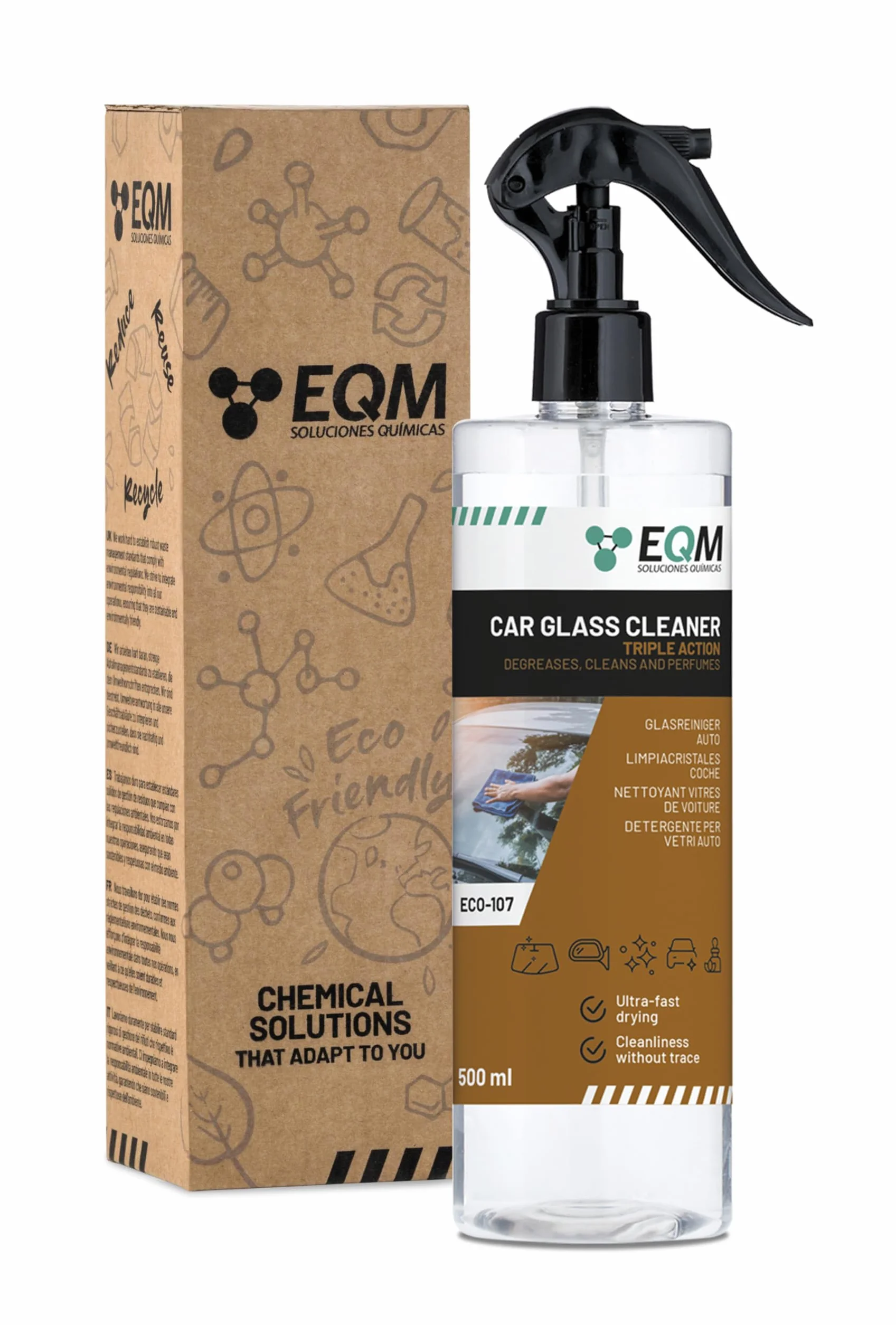 Detergente Vetri Auto ECO-107 500 ML - Detergente per Vetri Interni ed Esterni