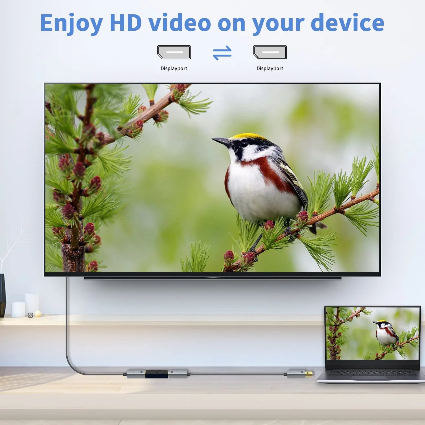 Duttek Accoppiatore Displayport, adattatore Displayport femmina a femmina, 8 K a 60 Hz, supporta DP 1.4 per computer portatili (confezione da 2)
