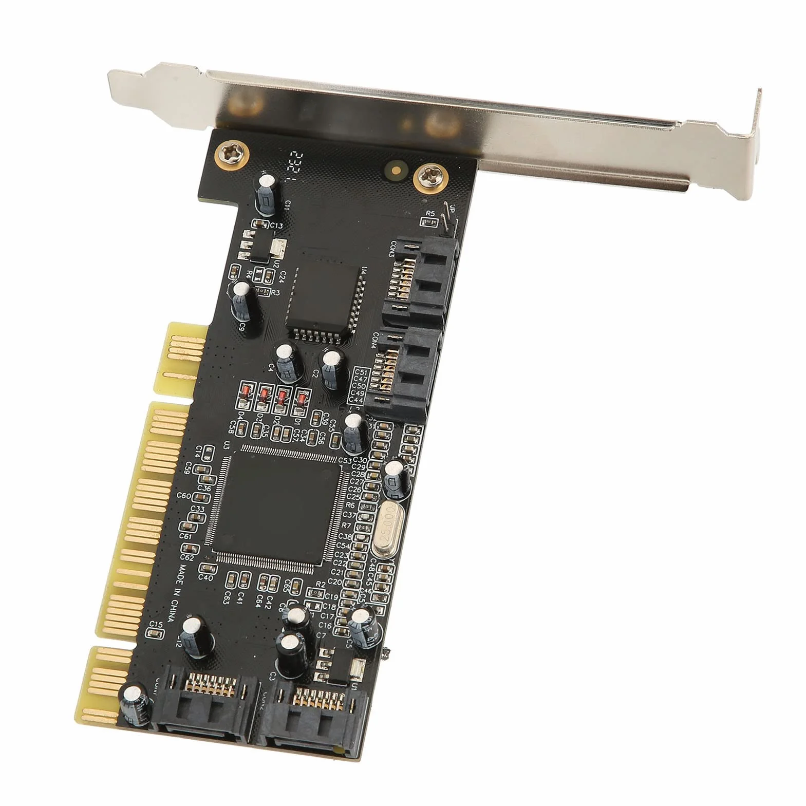 Bewinner Scheda SATA da PCI a 4 porte, 4 canali Serial ATA indipendenti Controller PCI SATA con trasferimento da 1,5 Gbps, scheda di espansione SATA per computer desktop HDD SSD