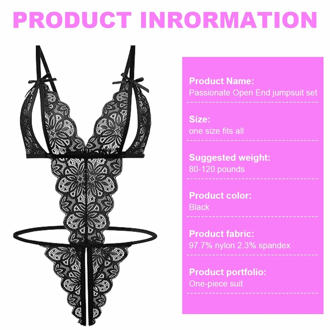 Completo intimo donna sexyhot Bow Hole Mutandine Reggiseno Regolabile Aperto Camicia Notte babydoll
