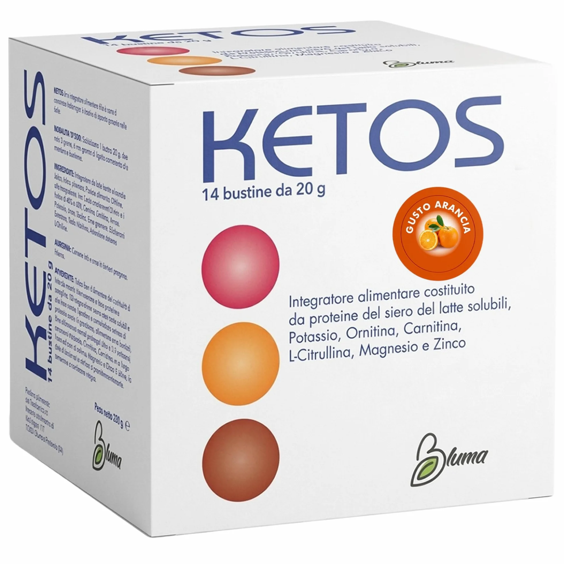 Ketos Integratore Alimentare Proteine del Siero del Latte Isolate 14 Bustine Gusto Arancia