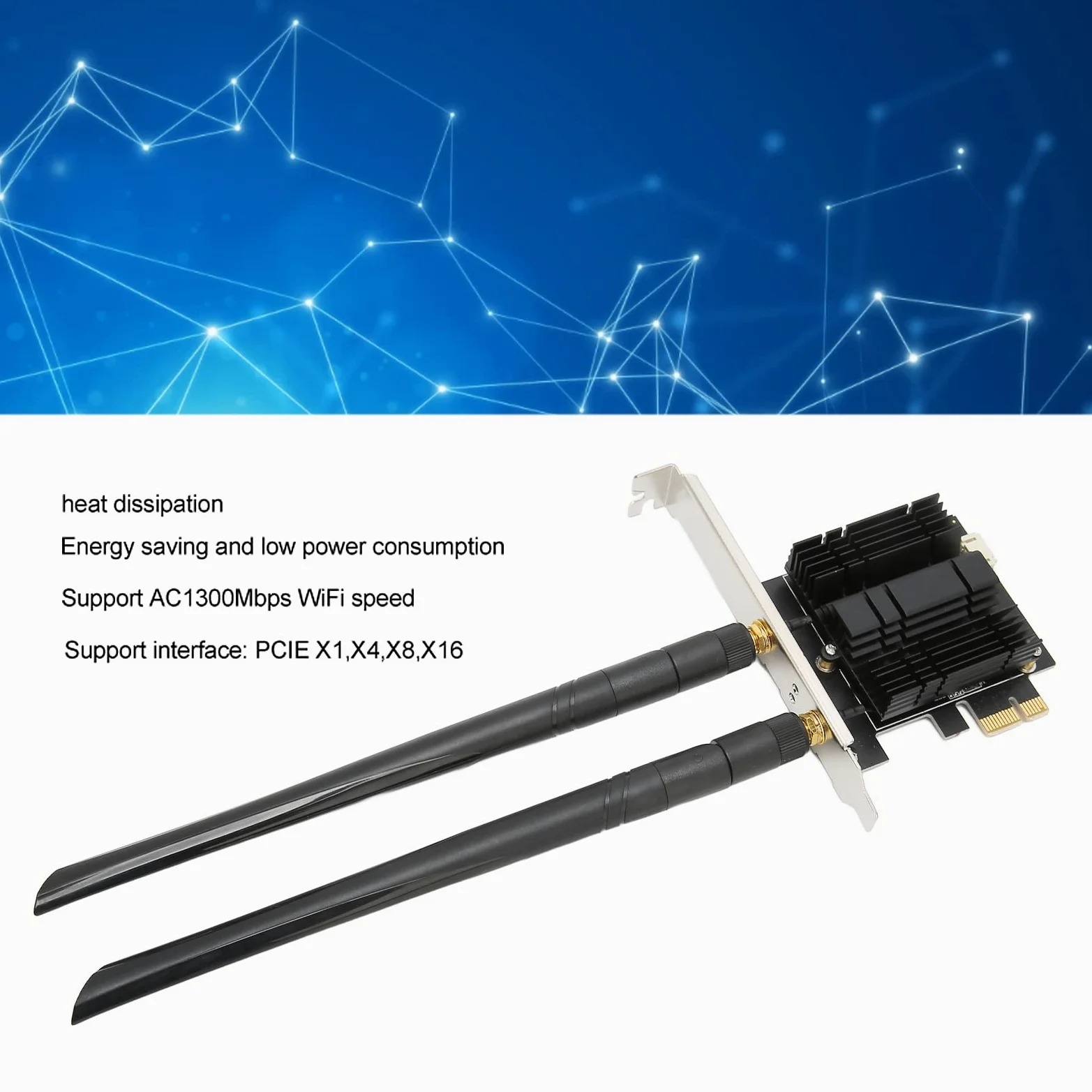 Scheda WiFi WiFi 6E AX210 PCIe Scheda WiFi AC1300Mbps 4.2 PCIE Scheda WiFi desktop dual band 2.4GHz 5.8GHz per PC desktop