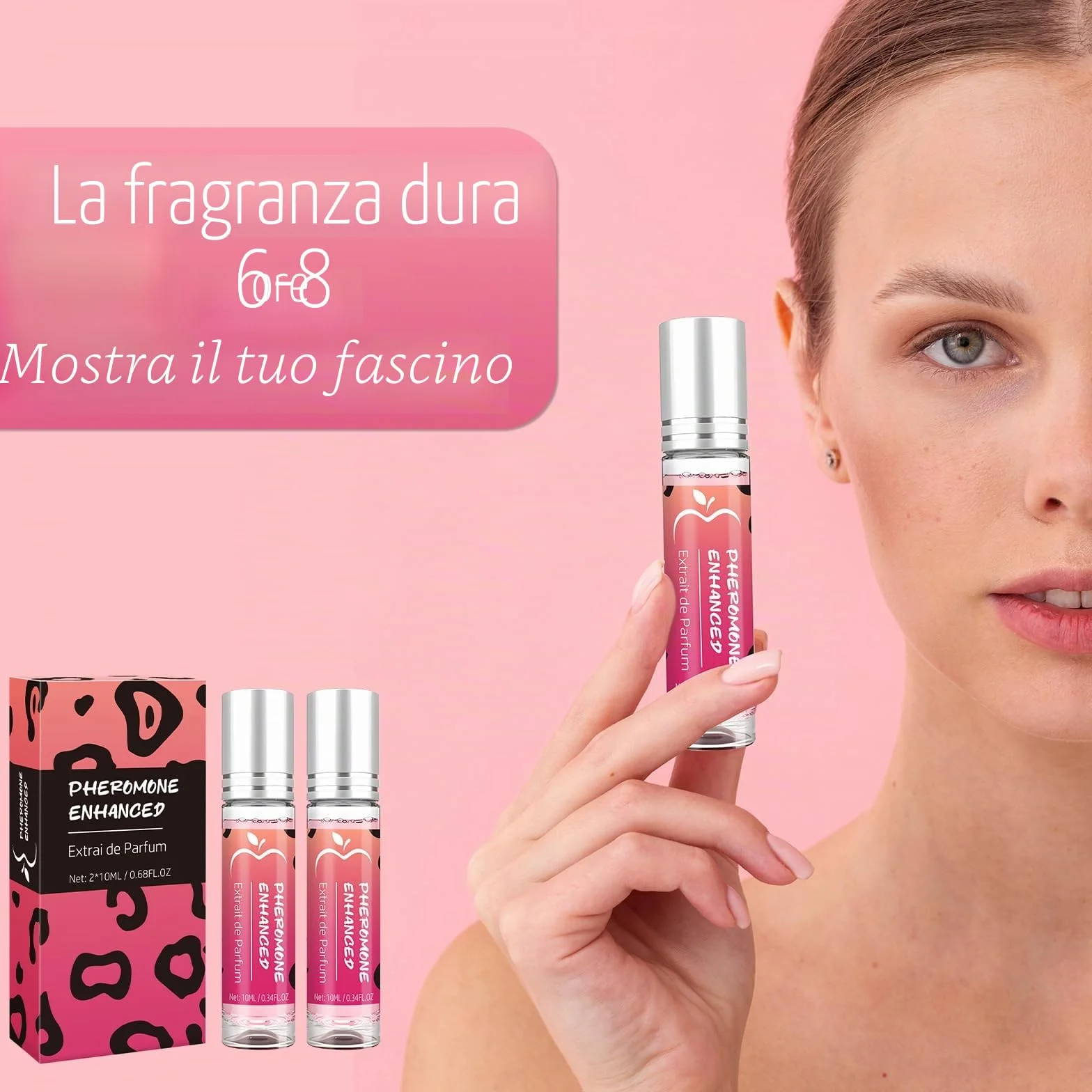 Profumo Feromoni per Donna 2 Pezzi 10ml Roll On Attirare Uomini