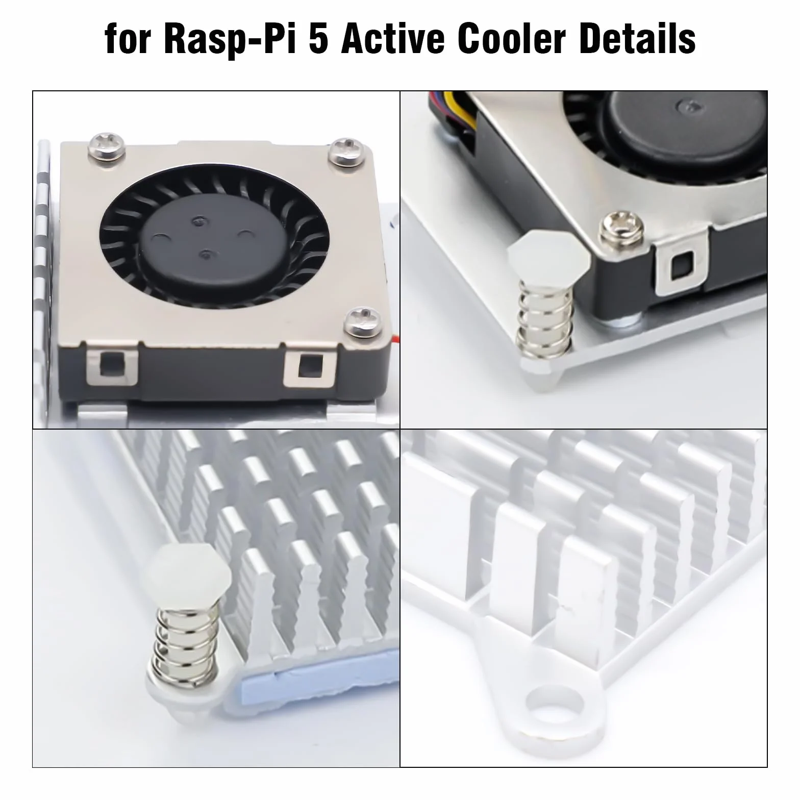 Active Cooler per Ras-Pi 5 Binghe Raffreddatore attivo Radiatore Raffreddamento attivo con ventola a temperatura controllata Dissipatore in alluminio Compatibile con Ras-Pi 5