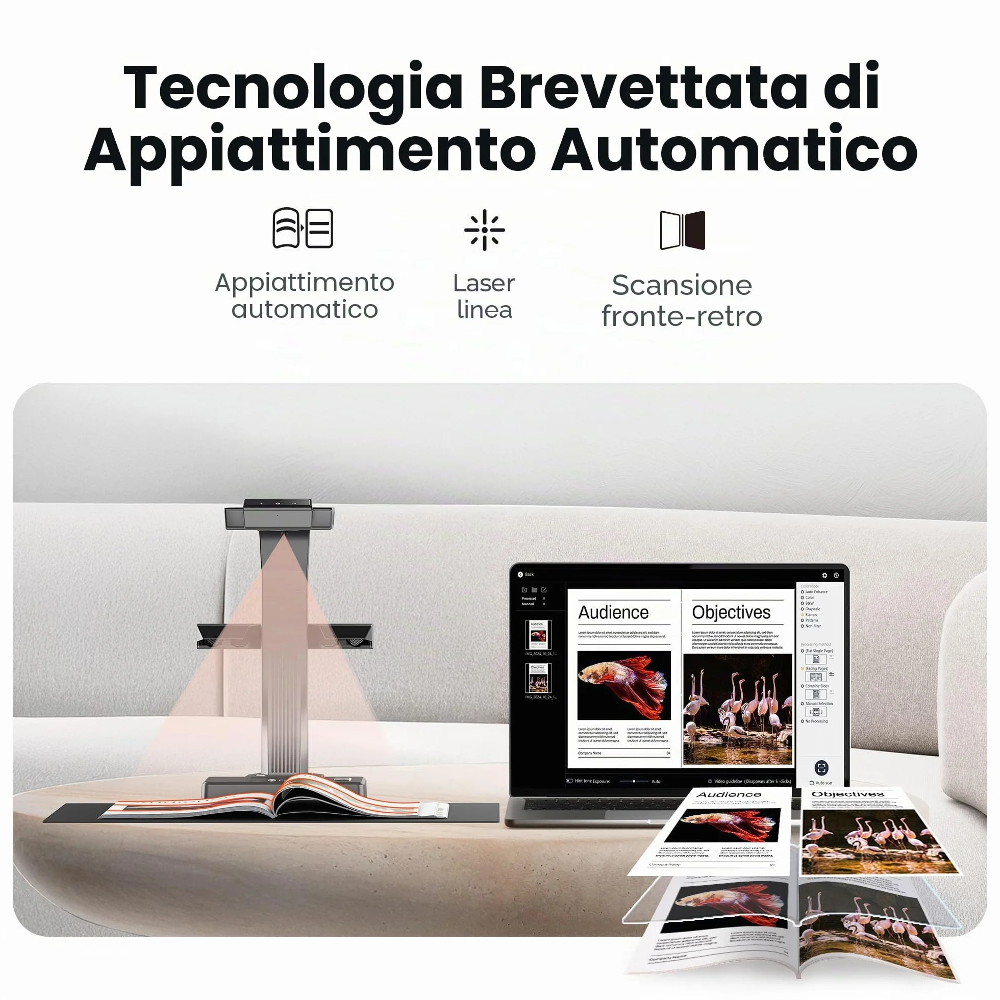 CZUR ET24 Pro 24MP Scanner di Documenti, professionale A3 Scanner con HDMI, OCR 180+ Lingue, 320Dpi, Ttelecamera per Documenti, Windows, macOS e Linux