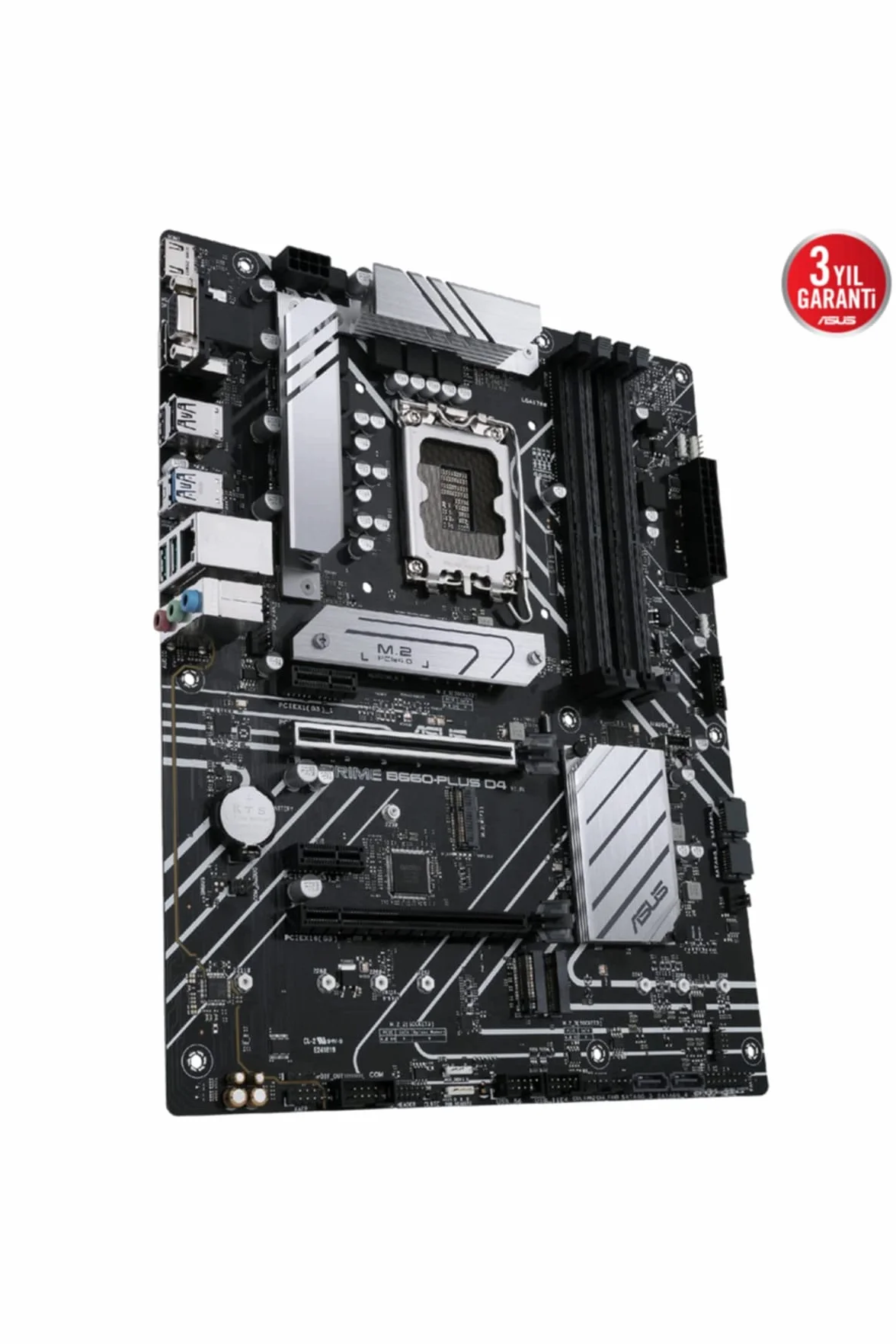 ASUS PRIME B660-PLUS D4 Scheda Madre ATX, Intel B660, LGA1700, DDR4, PCI 4.0, LAN Realtek 2.5Gb, Realtek 7.1 Surround, 3xM.2, 4xSATA 6GB/s, USB 3.2 Gen 2x2, Armoury Crate, Nero