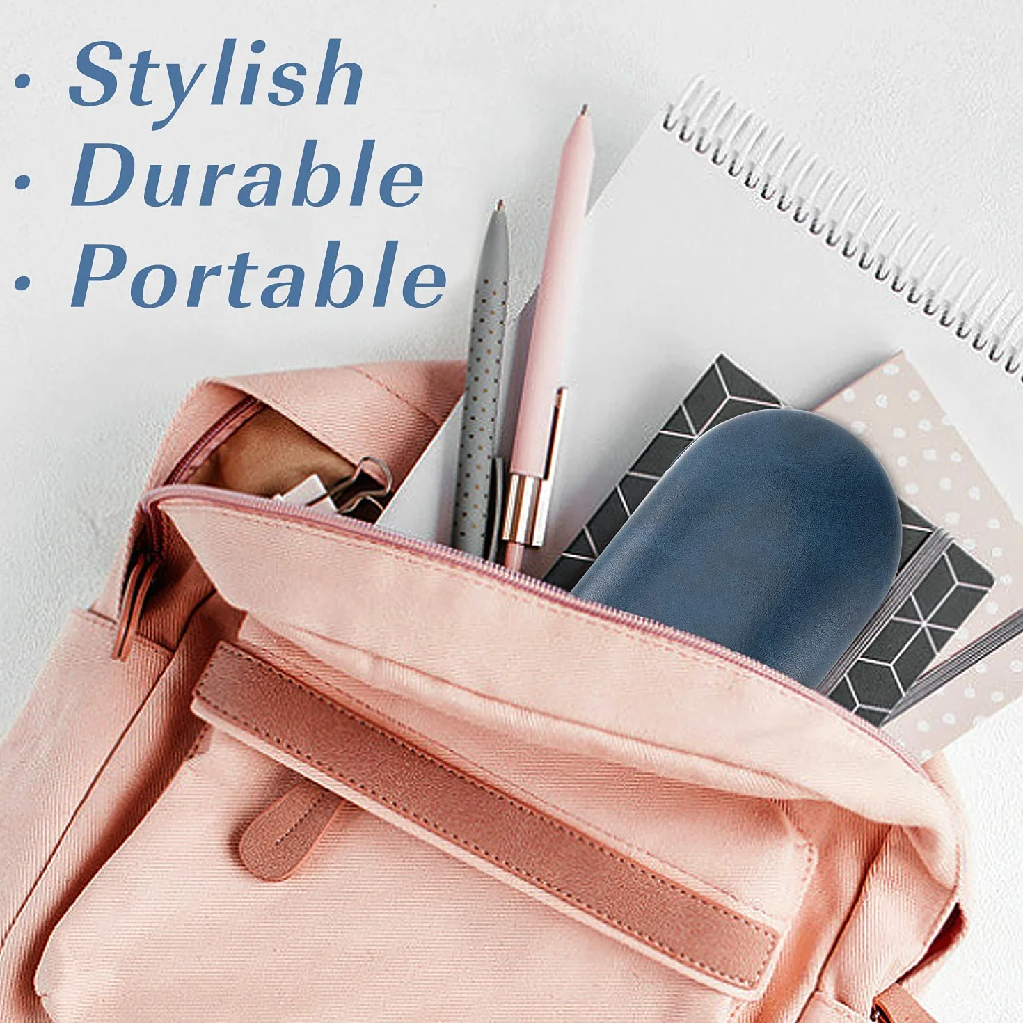 MoKo Custodia Occhiali in Pelle con 2 Scompartimenti, Chiusura a Cerniera, 15 x 7,4 x 1,97 cm, Universale per Occhiali da Sole