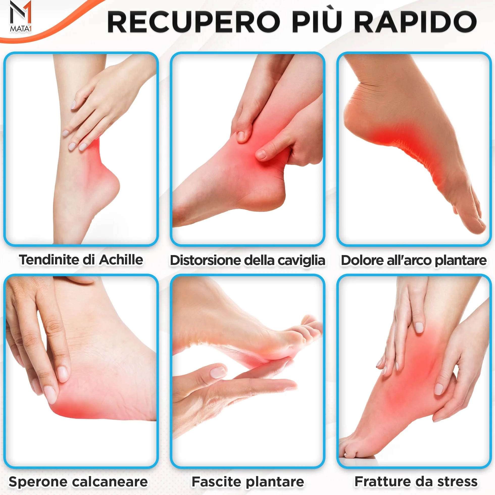 Cavigliera Regolabile per Fascite Plantare, Distorsione, Achille e Tendinite - Compressione con Cinghie Elastiche