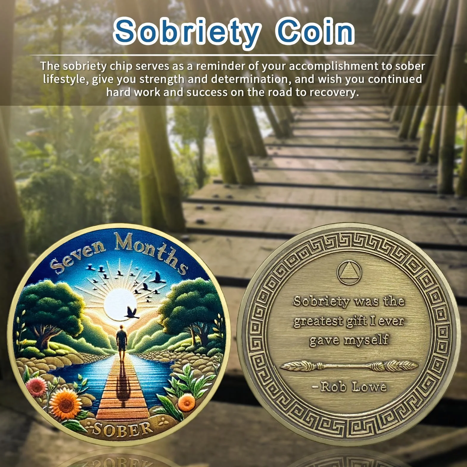 Medaglioni di Recupero Sobrietà 7 Mesi Reborn Sober Chip Alcolisti Anonimi Regali Uomo Donna