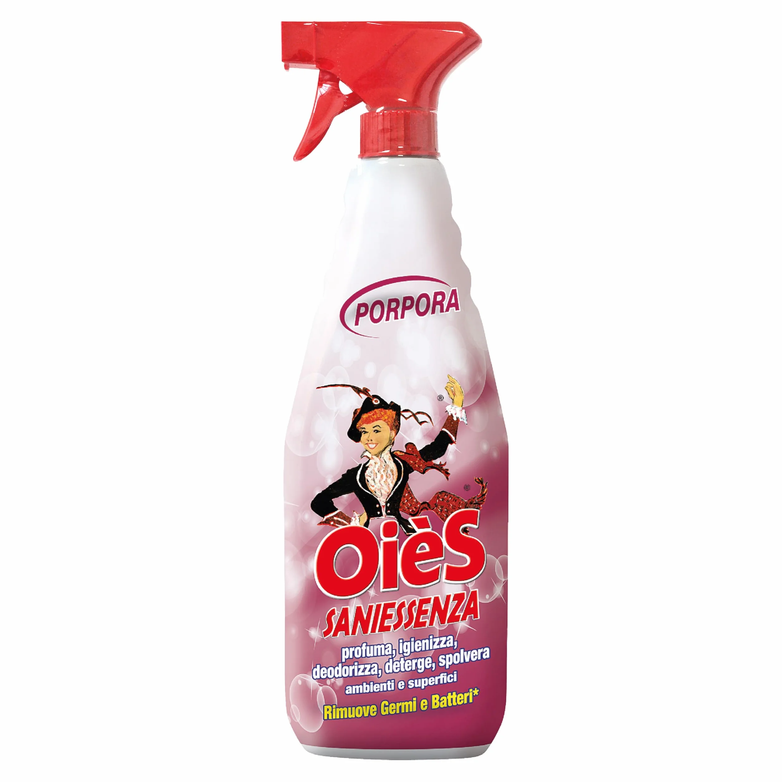 OièS Saniessenza Detergente Profumato 750 ml - Profumatore Ambiente 5 in 1 Spray Igienizzante Multiuso per Pavimenti e Superfici
