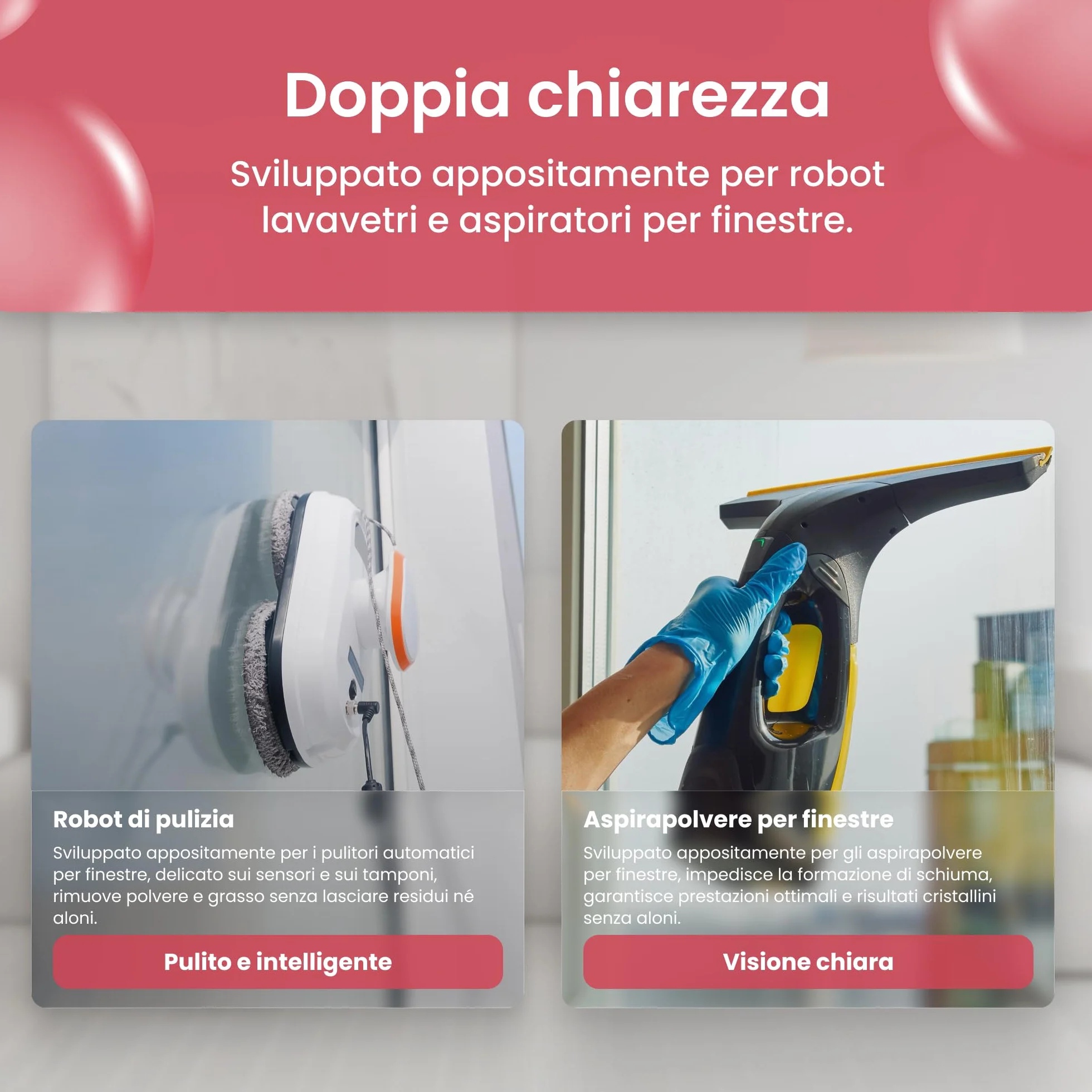 MRS. SHINY Detergente per Vetri per Aspiragocce 500ML Senza Risciacquo Formula Senza Schiuma Brillantezza Perfetta Senza Aloni