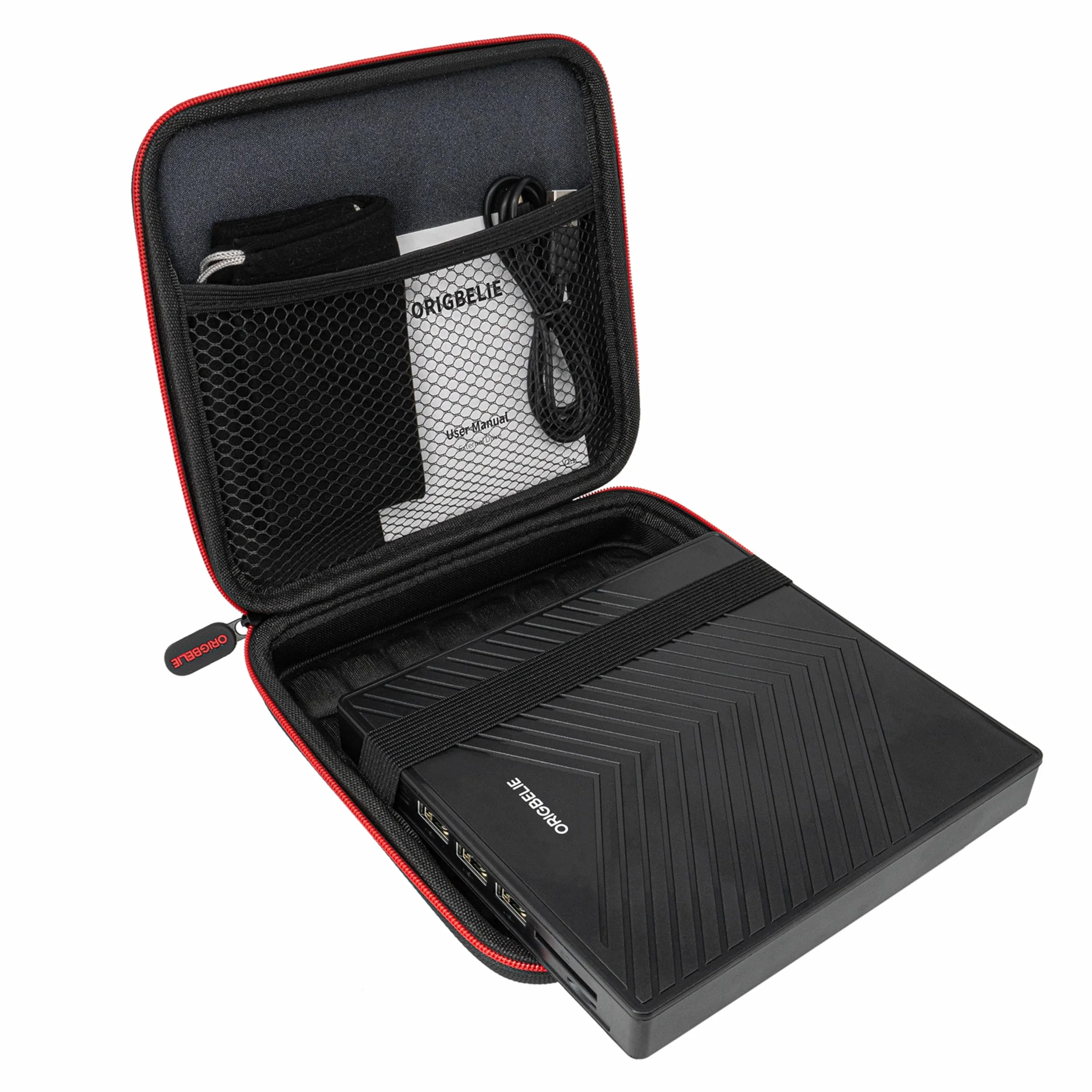 ORIGBELIE Masterizzatore DVD CD Externo, Lettore CD DVD Esterno, USB 3.0 con 4 Porte USB e 2 Lettore di Schede TF/SD, Sottile Unità CD/DVD Esterna Per Laptop Mac PC Windows 11/10/8/7 Linux OS con Caso