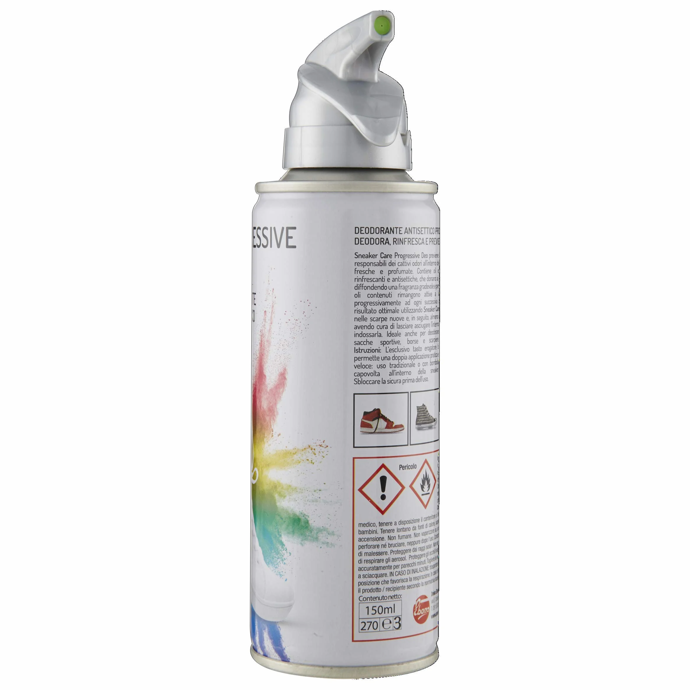 Deodorante Antisettico per Sneaker, Rinfresca e Previene Cattivi Odori, Bianco Menta, 150 ml