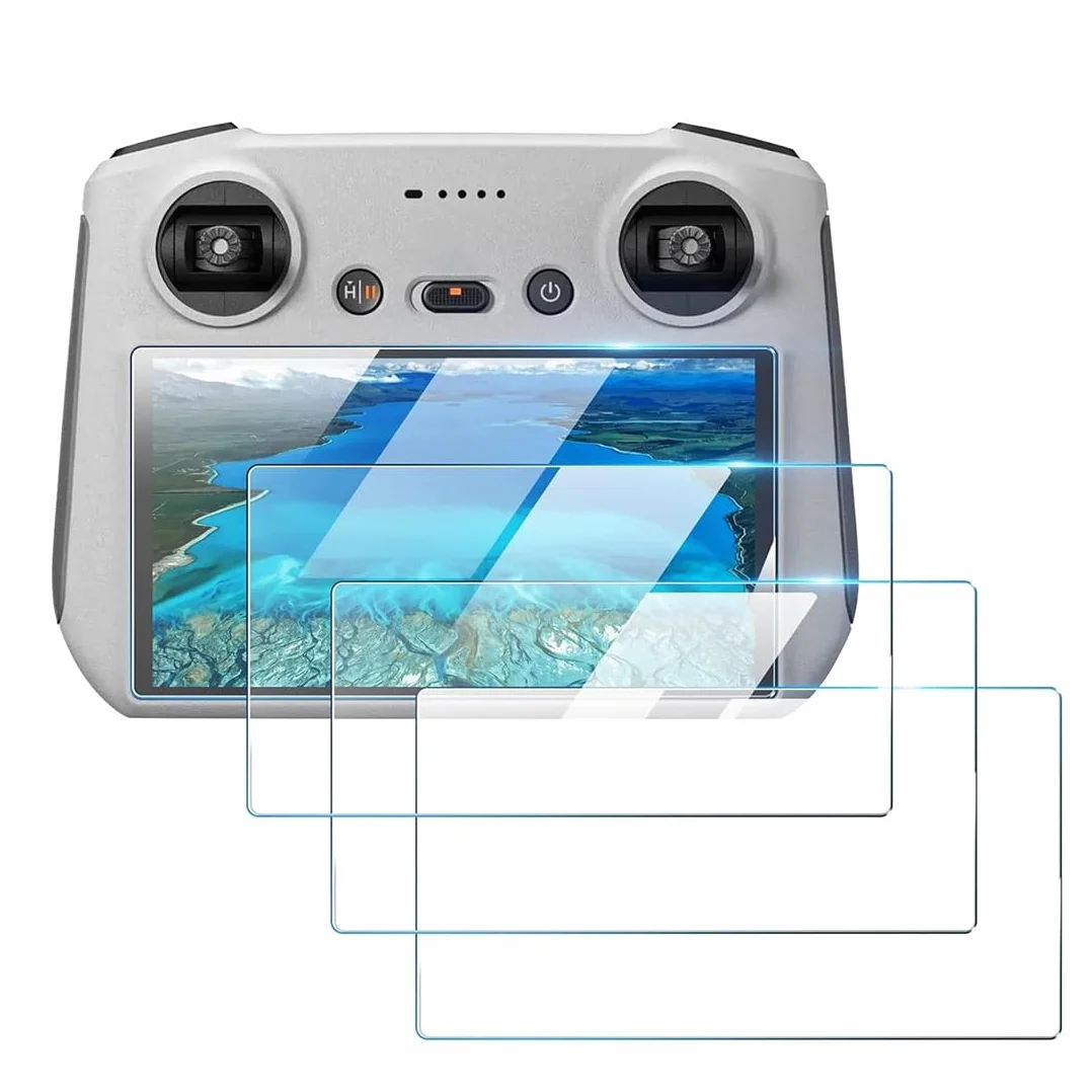 Protezione Pellicola per DJI Mini 4 Pro/Mini 3 Pro schermo controllo Telecomando Monitor, 3 pezzi Pellicola Vetro Telecomando controllo vetro Temperato protezione [Vetro Temperato 0,3 mm Durezza 9H]