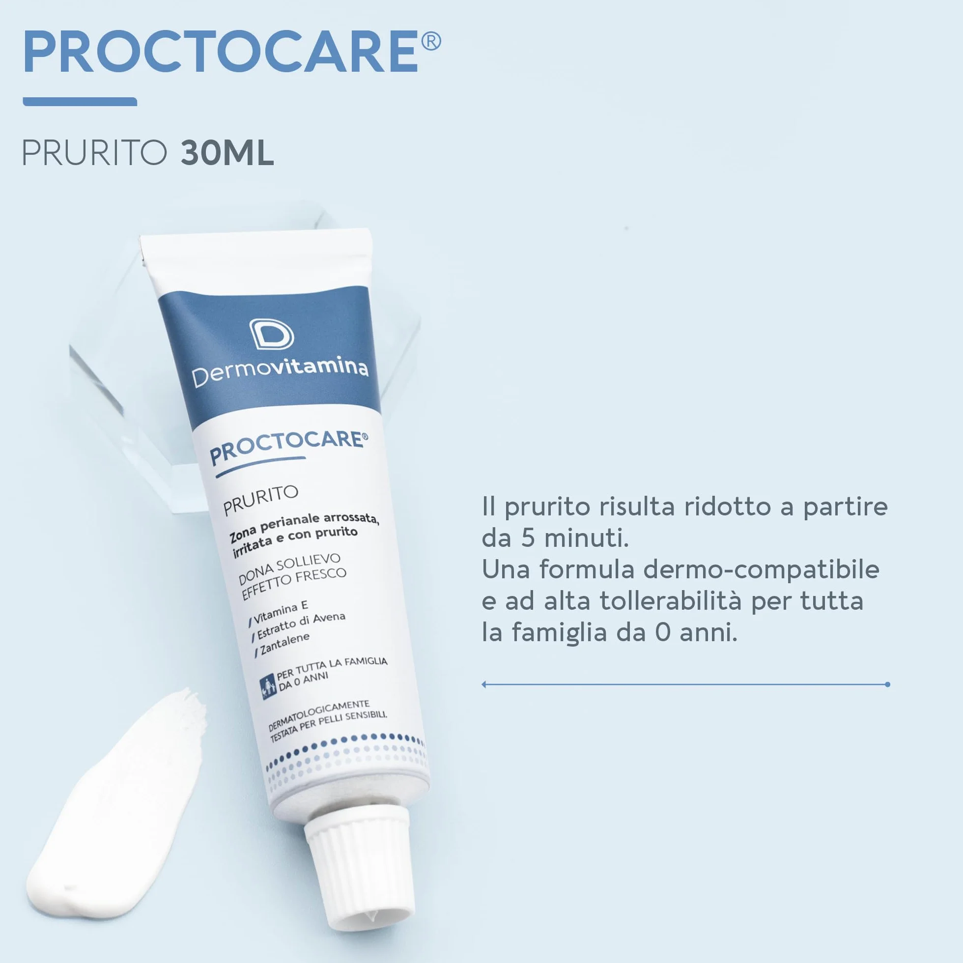 Dermovitamina Proctocare Prurito Anale Crema Lenitiva per Prurito e Irritazioni 30ml